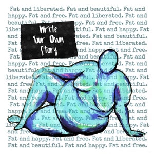Body Positive Art Fette weibliche Kunst - Türkis ||  Schreib Deine eigene Geschichte