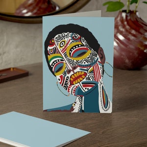 Beautiful set of African American Woman Greeting Card, Black Greeting Card, Black Girl Magic Card, Afrocentric Cards, Greeting Card Gift Set