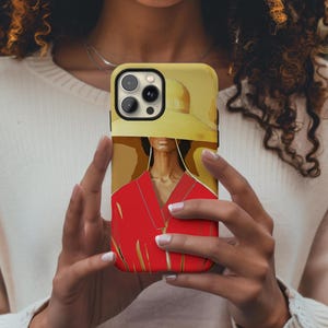 Black Woman Art Phone Case: Elegant African American Girl Magic Cover