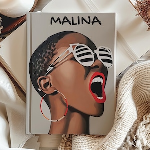 Personalized Hardcover Journal: Bold and Expressive Original African American Artwork on the Front Cover