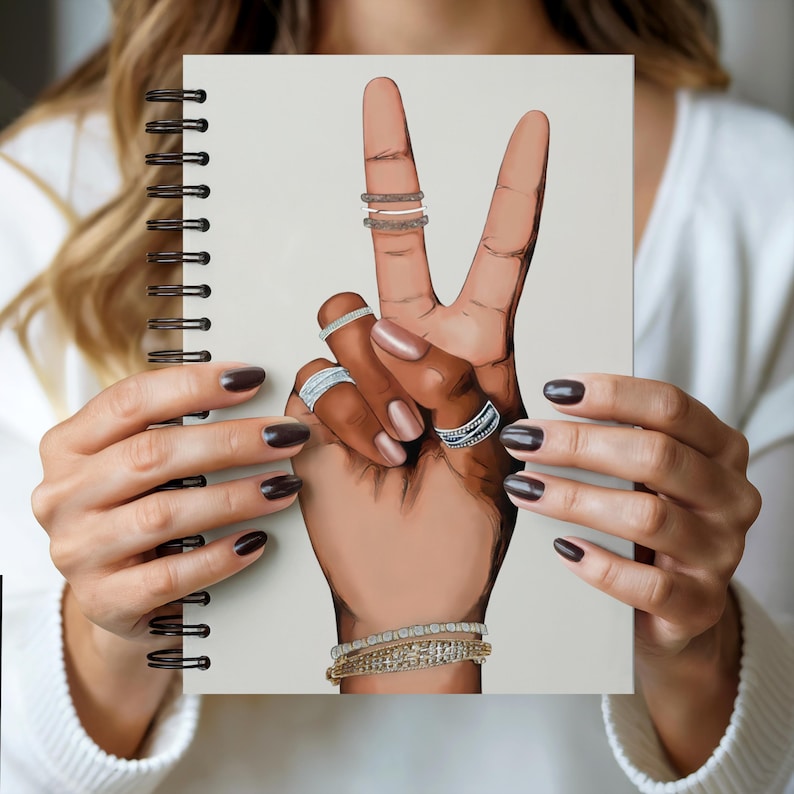 Black Girl Spiral Notebook: Peace Journal, Afrocentric Stationery image 2