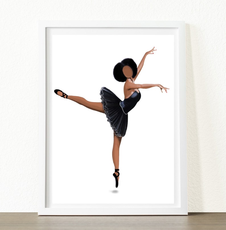 Black Ballerina Art Ballerina Wall Art Ballet Art Print - Etsy