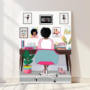 Black Girl Boss Art Print: Afrocentric Home Office Decor