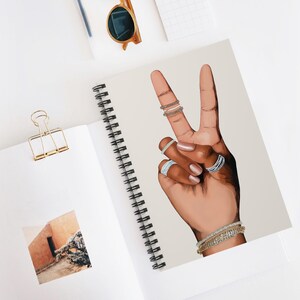 Black Girl Spiral Notebook: Peace Journal, Afrocentric Stationery image 3