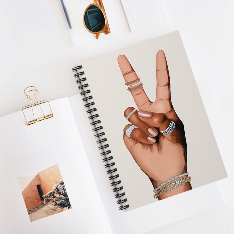 Black Girl Spiral Notebook: Peace Journal, Afrocentric Stationery image 3