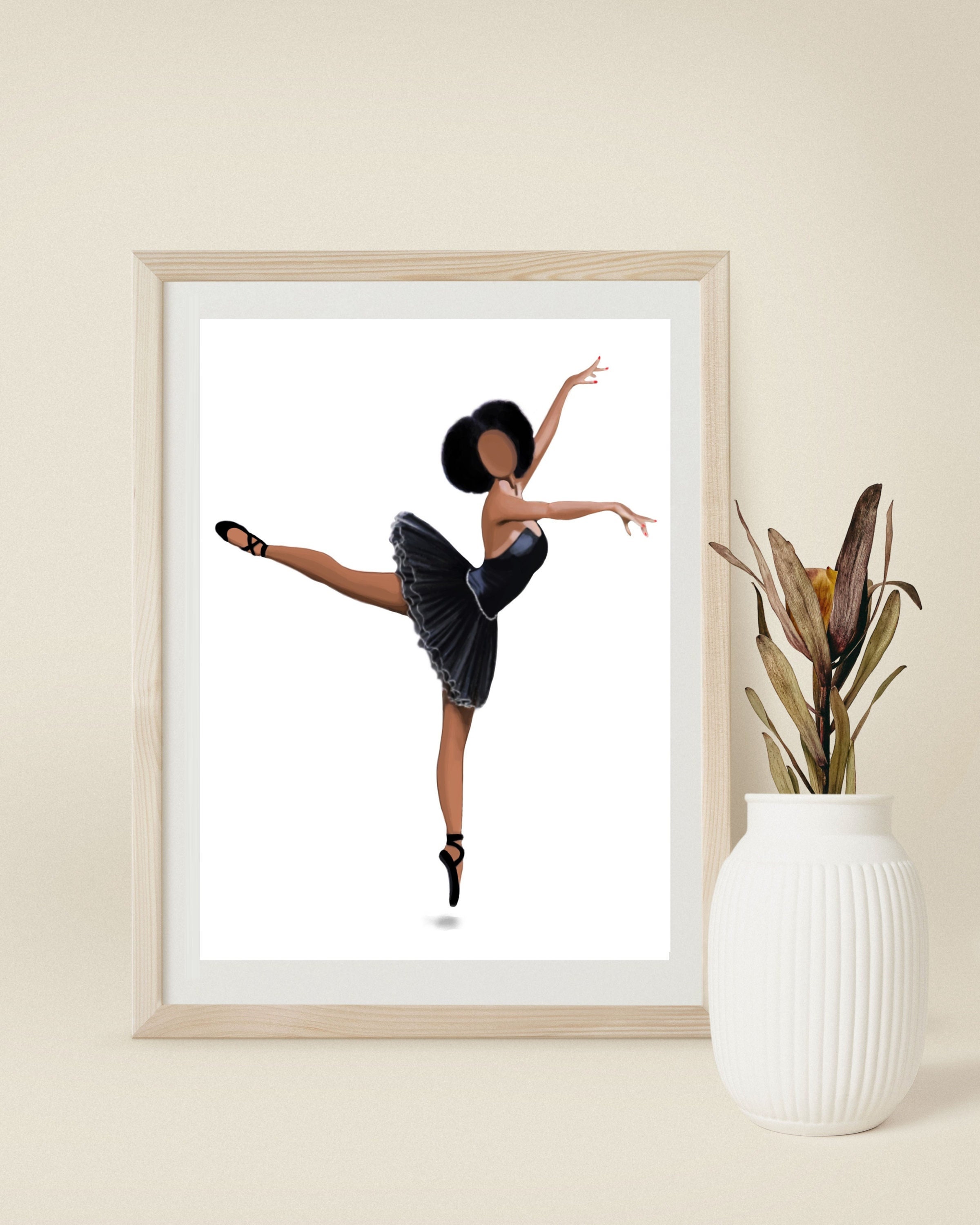 Black Ballerina Art Ballerina Wall Art Ballet Art Print | Etsy