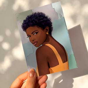 Set Of Afrocentric Black Woman Cards, African American Cards, Black Greeting Cards, Black Girl Friendship Card, Black Girl Birthday Card