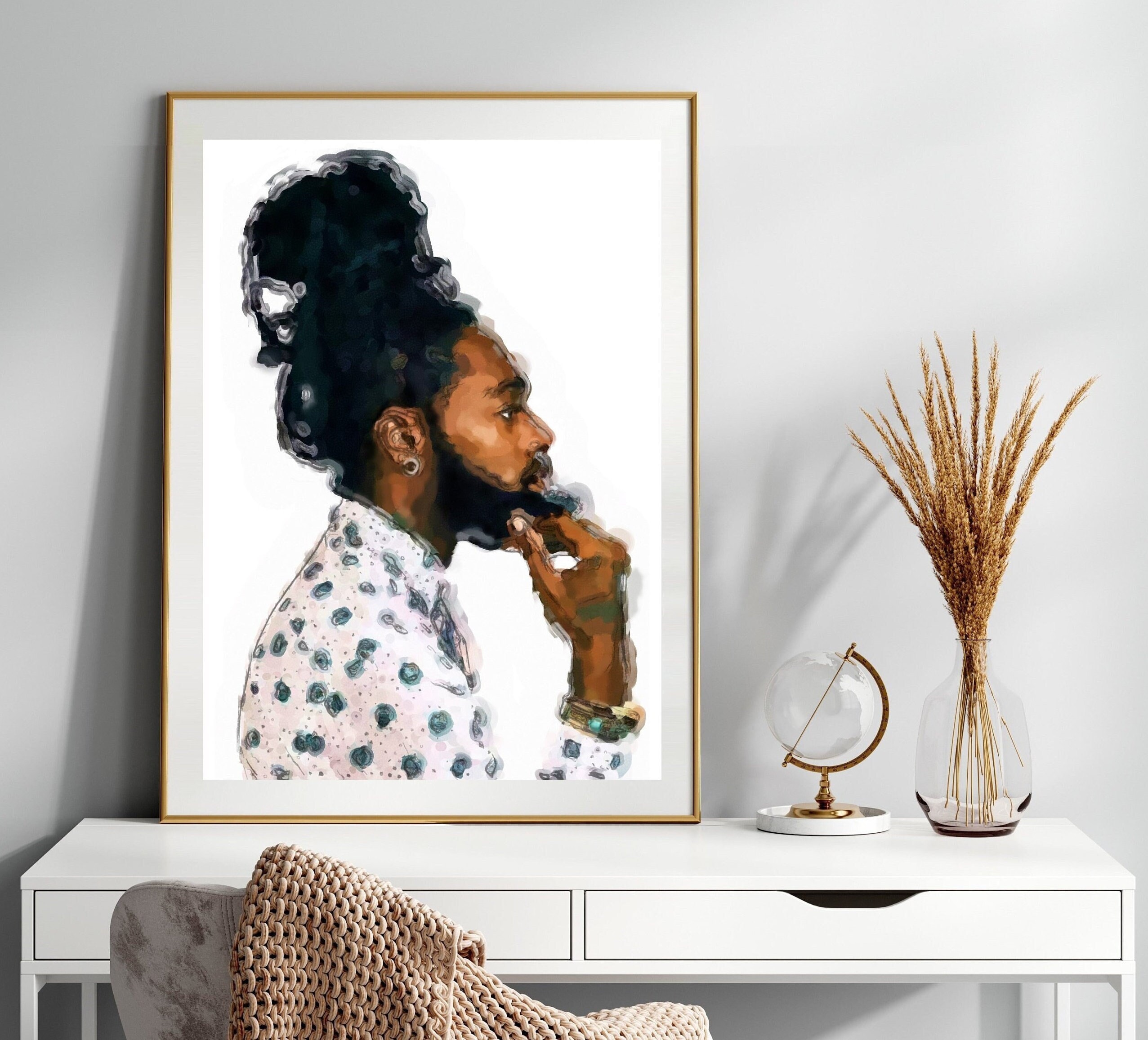 Man Painting On Canvas
