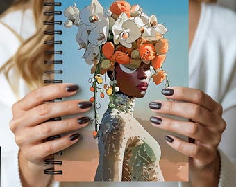 Floral African American Woman Spiral Notebook: Black Girl Magic Journal