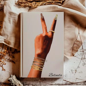 Personalized Journal: Elegant Black Woman Notebook, Original African American Art on the front Hardcover