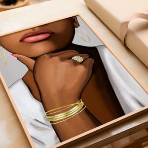 Black Woman Portrait Art Print: Melanin Beauty, Afrocentric Wall Decor (Unframed)