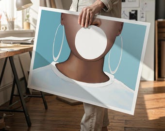 Black Girl Art Print: Contemporary African American Woman Portrait