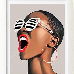 Black Girl Power, featuring a black art with a black woman with red lipstick