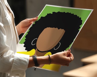 Abstract Black Woman Art Print: Afro American Wall Decor for the Home or Salon