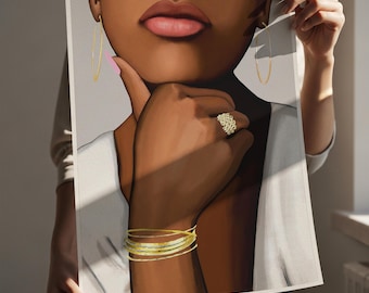 Black Woman Art Print: Melanin Beauty, Afrocentric Wall Decor