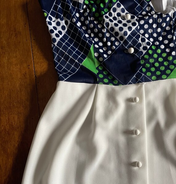 Sport, Casual Blue, Green, and White Mini Dress - image 4