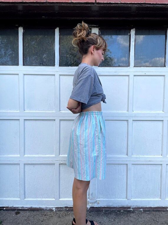 Pastel Striped Cloth Shorts - image 3