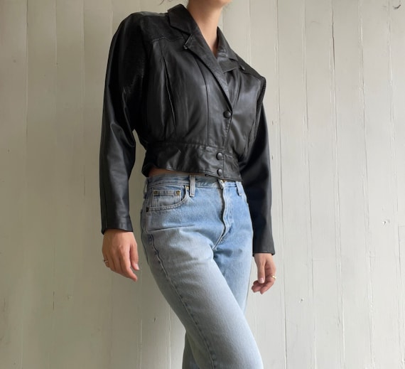 Awesome 1980s Vintage Leather Bomber Jacket - image 1