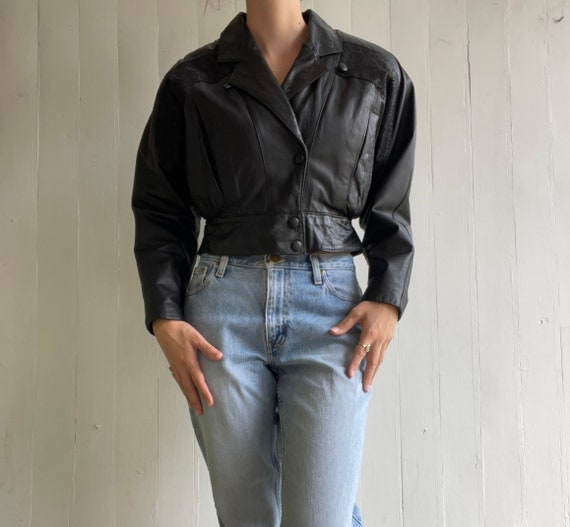 Awesome 1980s Vintage Leather Bomber Jacket - image 4