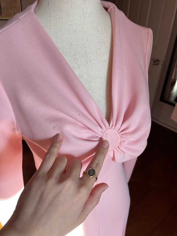 Gorgeous Pink 70s Vintage Maxi Dress - image 8