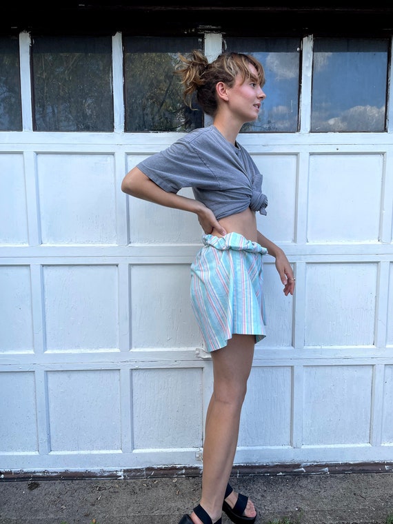 Pastel Striped Cloth Shorts - image 6