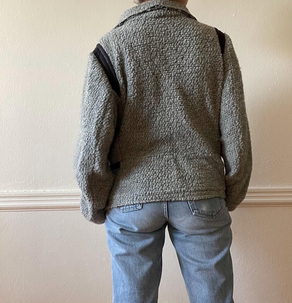 Soft Fuzzy Gray Fold Jacket - image 9