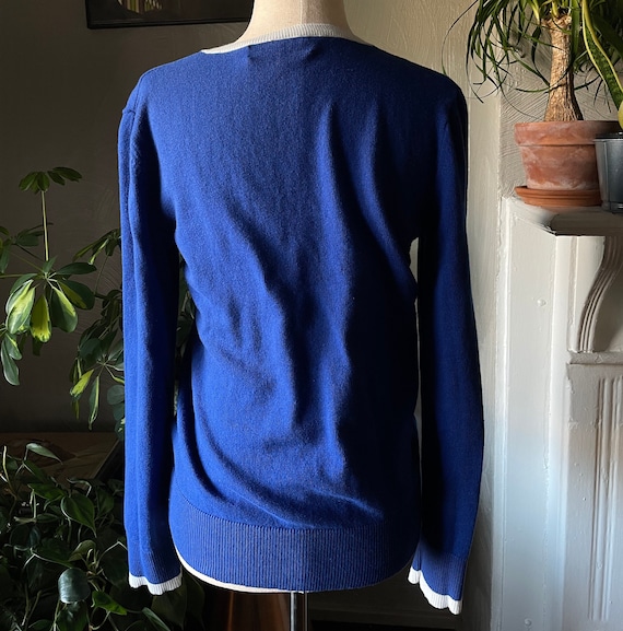 Blue and White Vintage Pullover - image 7