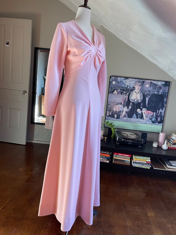 Gorgeous Pink 70s Vintage Maxi Dress - image 5