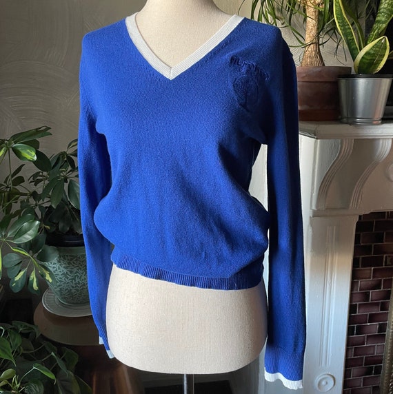 Blue and White Vintage Pullover - image 1