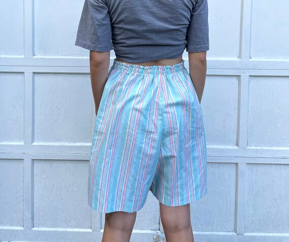 Pastel Striped Cloth Shorts - image 4