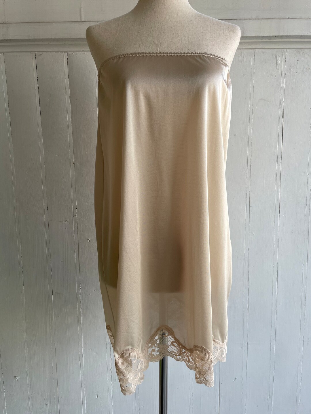 Vintage Lace Trim Slip Skirt Size M