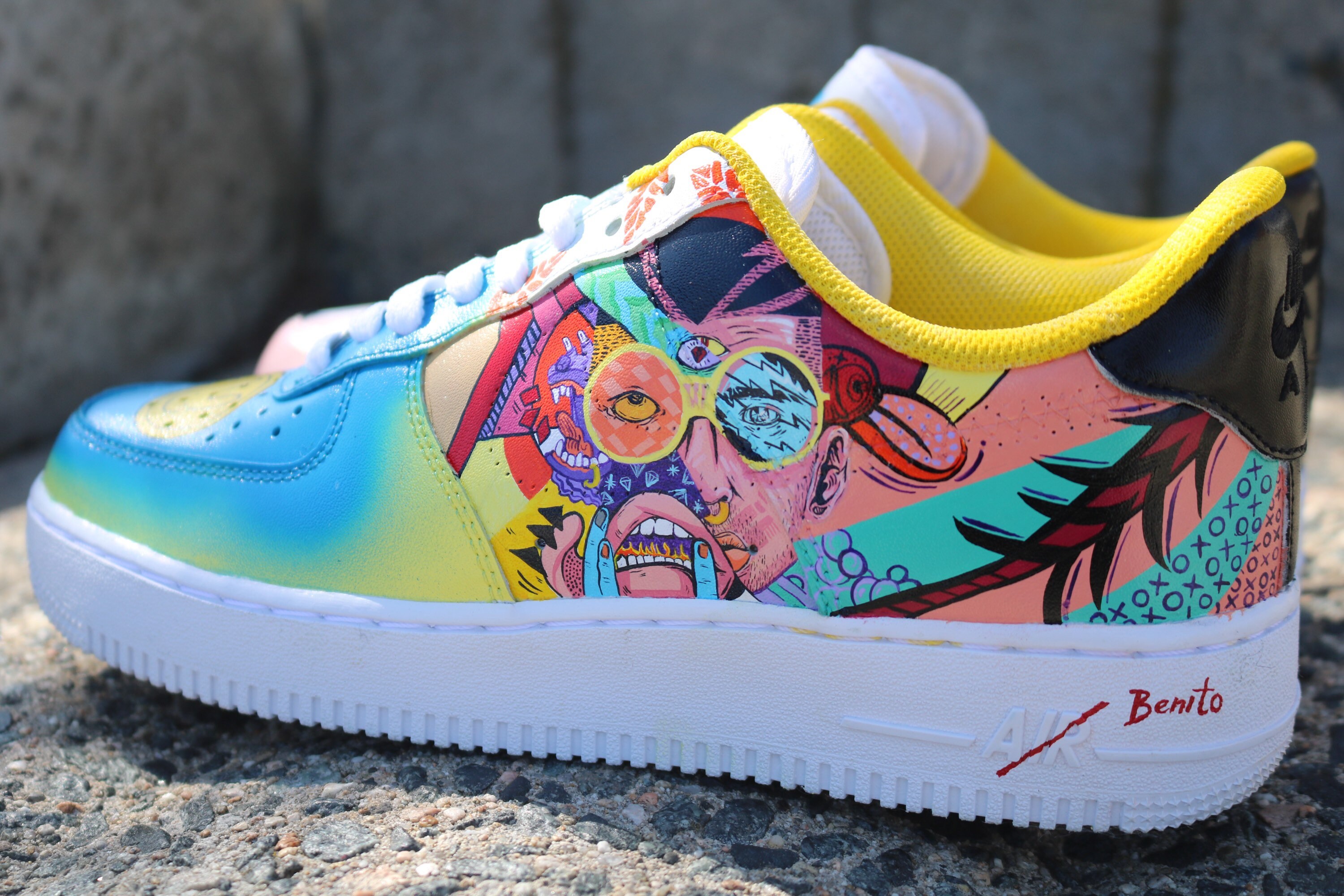 Bad Bunny / Custom Paint Shoes Etsy España