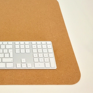 The Cork Desk Mat, large cork desk pad, desk mat, waterproof material, eco-friendly, sustainable laptop mat, naturally made vegan, mouse mat
