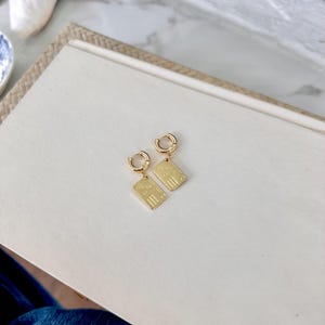 Carte postale « Je t'aime », boucles d'oreilles pendantes, bijoux de vacances, cadeau pour elle, mariage sur la plage, demoiselles d'honneur, léger, hypoallergénique, sans nickel