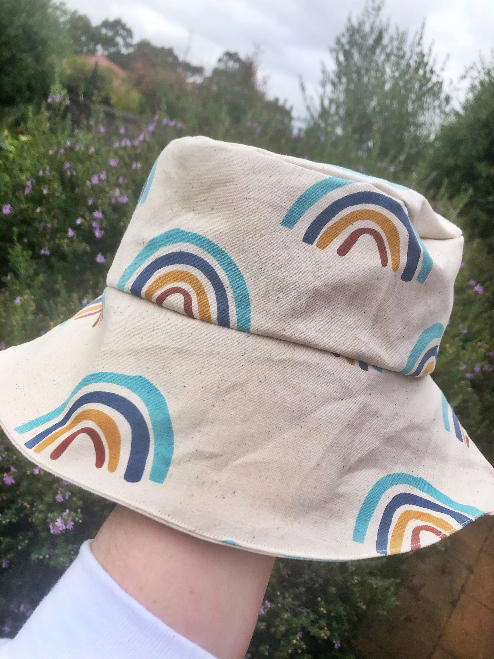 Rainbow Bucket Hat Adult Colourful Summer Hat Comfortable Etsy