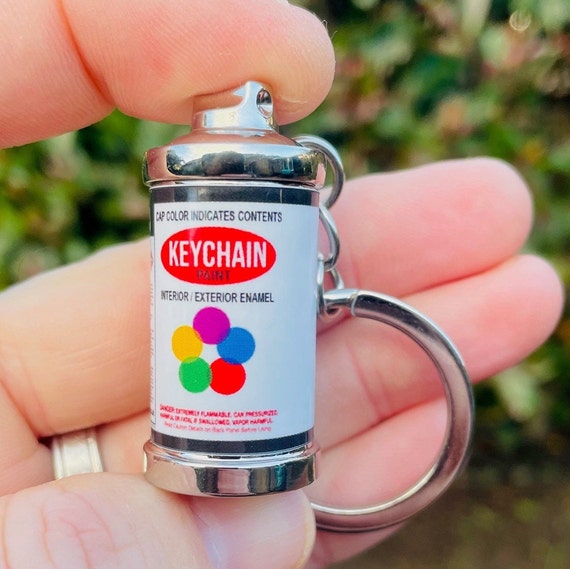 Spray Can Metal Keychain 