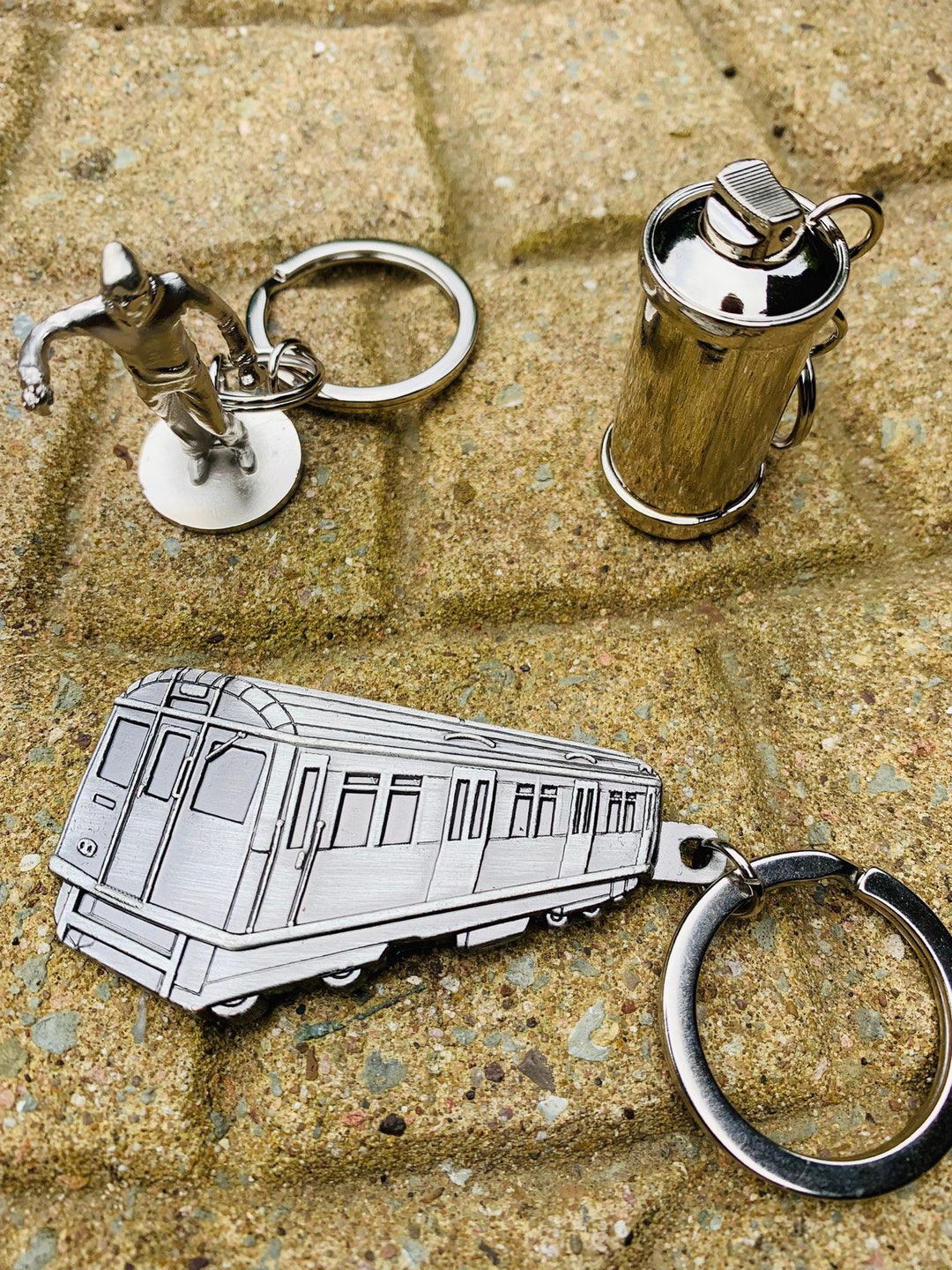 3 Keychain Deal. Spraycan , Writer and New Big Met Keychain Etsy