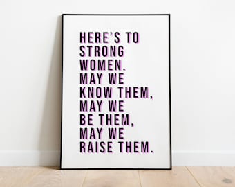 Feminist Wall Art Prints, Feminist Poster, Strong Women Quote, Inspirational Quote, Gift for Feminist, Gift for Her, Strong Girls Club