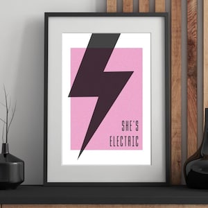 Póster de banda - She&#39;s Electric - Impresión musical - Póster de indie rock - Impresión retro - Inspirado en Oasis - Decoración colorida para el hogar - Obra de arte musical