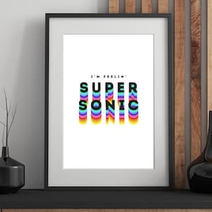 Póster musical de los 90: Supersonic, letras de gin tonic, impresiones de arte mural musical, póster de banda de rock, impresión retro, decoración colorida para el hogar