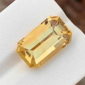 10.15 Carats Natural Faceted Yellow Citrine Smith Bar Cut | Pixel Cut Loose Citrine Gemstone