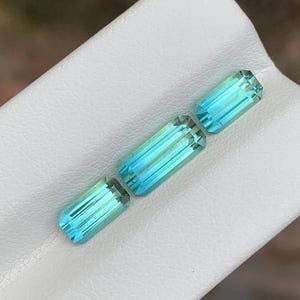 Emerald Cut Bicolor Tourmaline Set: Afghanistan Loose Gemstones