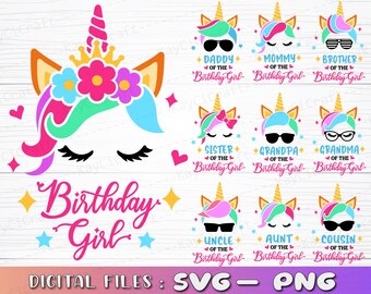 Free Free Unicorn Family Birthday Svg