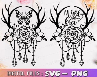 Wild Free Deer Svg Etsy