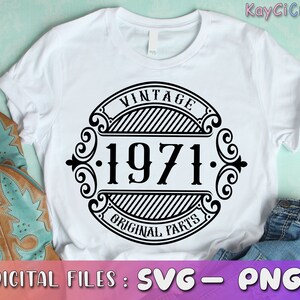 Personalisiertes Vintage-Originalteil-Svg/50. Geburtstagssvg/Vintage-Geburtstagssvg/50. Geburtstagssvg/Svg/Png/Custom Cut/Cricut