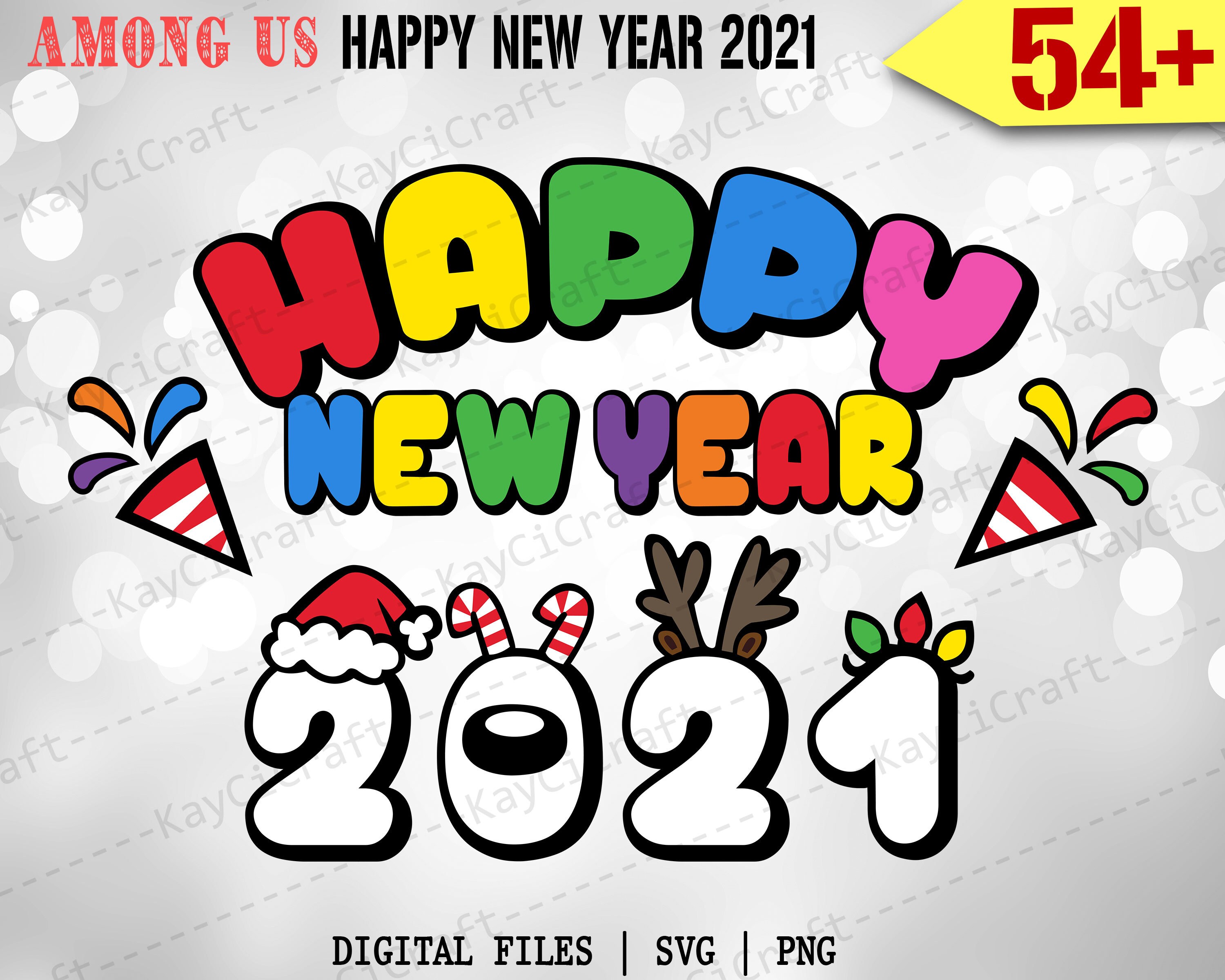 54 Among Us Happy New Year 2021 Among Us Shirt SVG Cute | Etsy