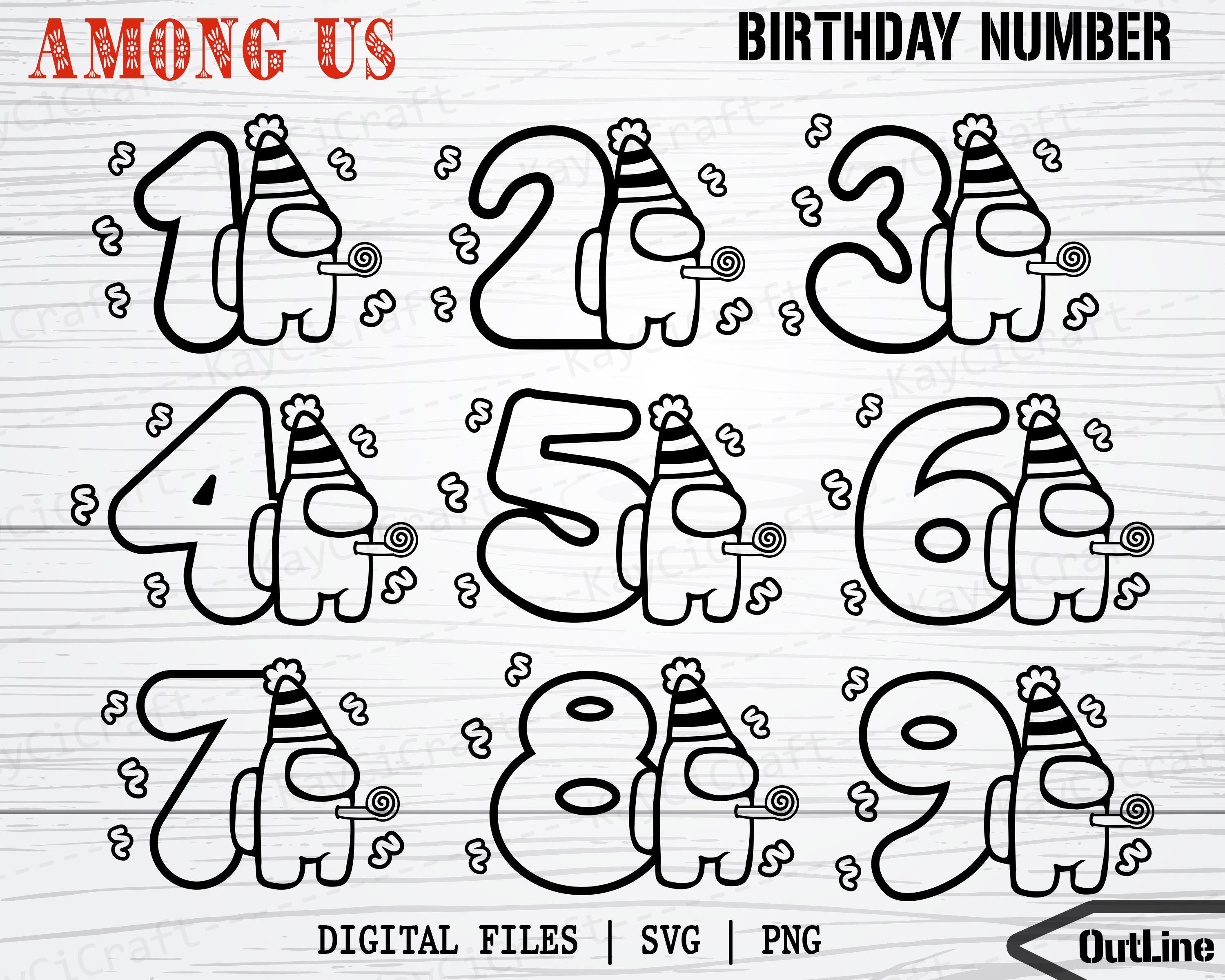 Download Personalized Birthday Number Among Us SVG Among Us ...
