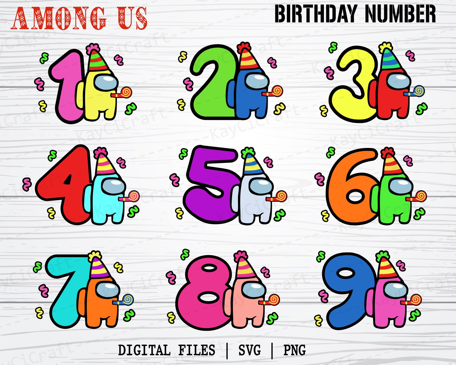 Download Personalized Birthday Number Among Us SVG Among Us ...