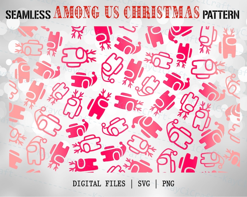Download Seamless AMONG US Christmas Pattern Among Us svg Among Us ...