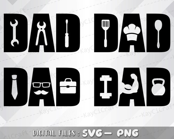 Dad SVG Dad Tools Bundle SVG Father's Day Svg Gym Dad SVG Chef Dad